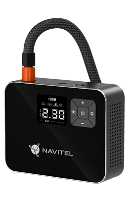 Беспроводной компрессор с набором переходников и фонарём